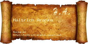 Haltrich Aranka névjegykártya